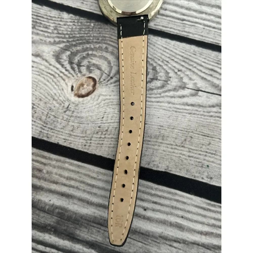 Silver Tone Black Band Women’s Quartz Watch